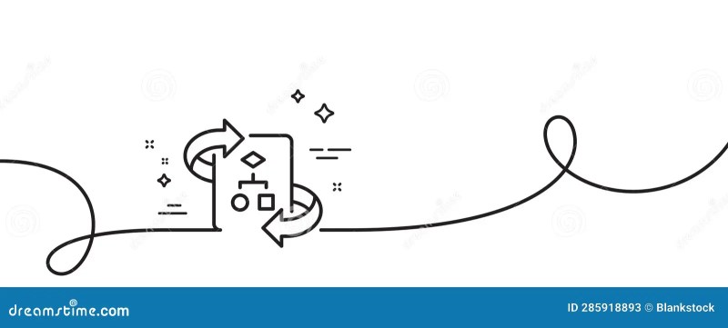 Documentation With Algorithm Line Icon Continuous One Line With Curl - Gorgeous Dark Design - Desktop