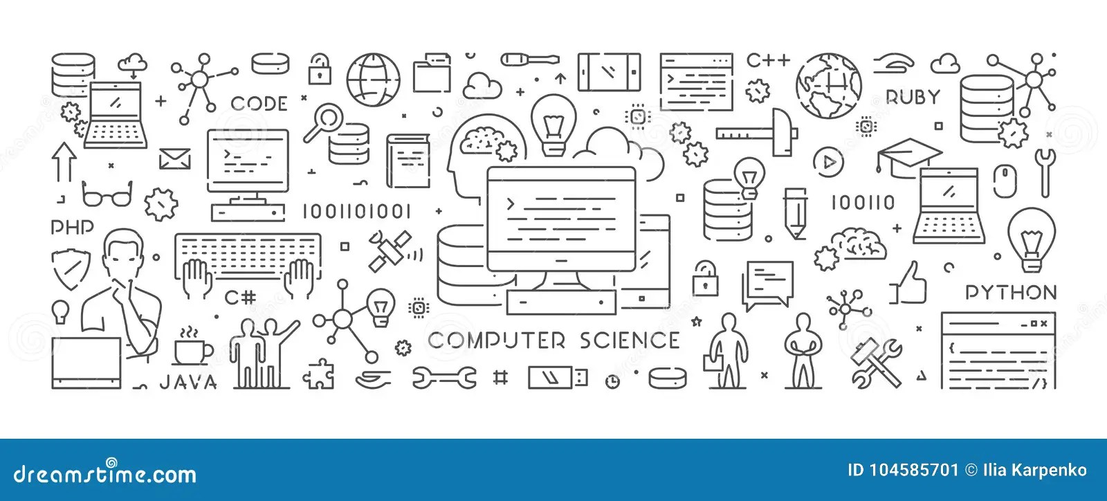 picture Linkedin Background Banner Computer Science https www dreamstime com vector line concept computer science vector line concept computer science web linear banner programming image104585701