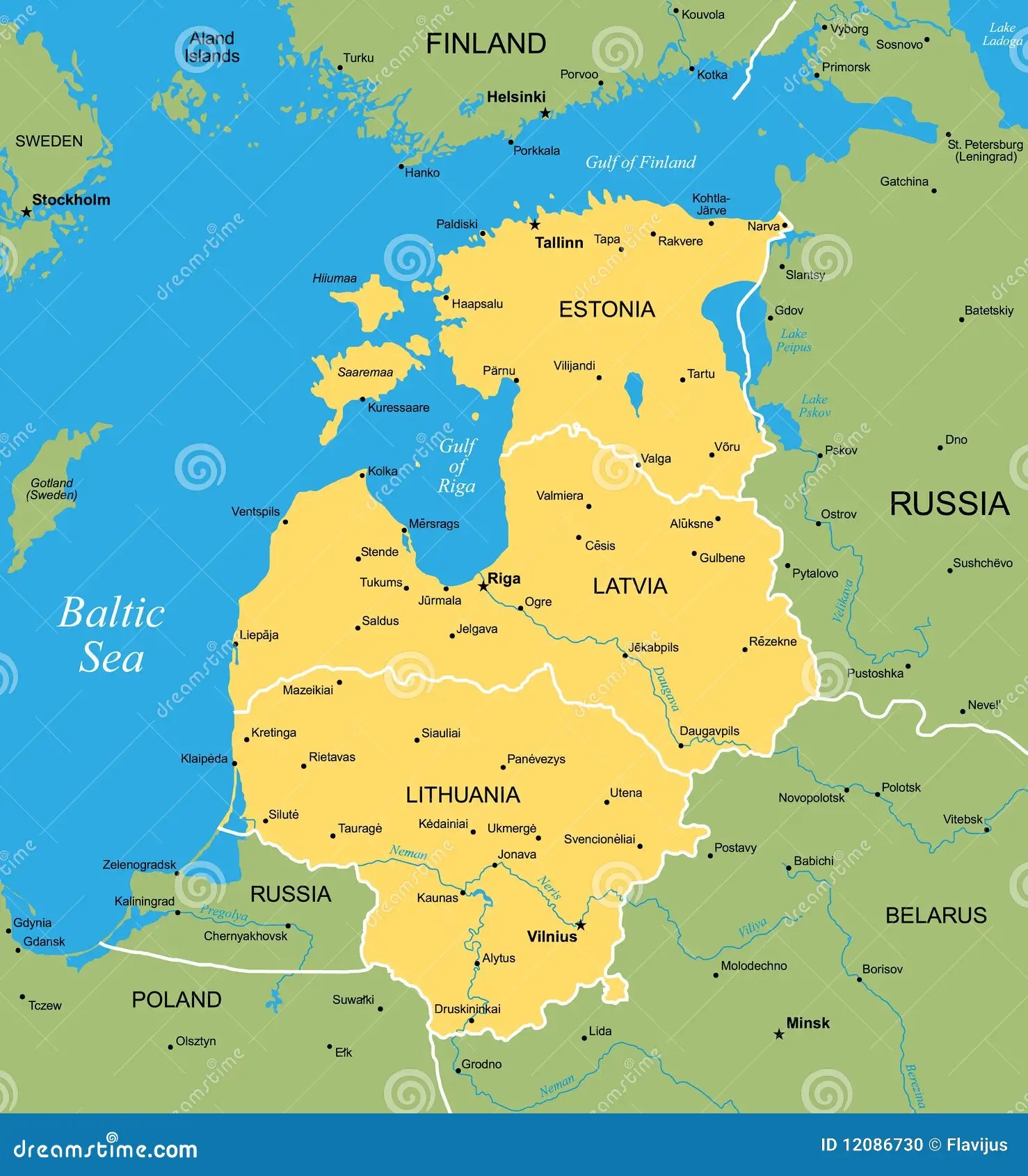 Vector Map Of Baltic Stock Vector Image Of Europe Russia 12086730 Vector Map Baltic 12086730 