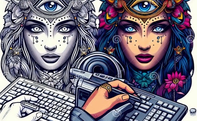 Vector Tracing Converting Raster Images Into Vector Graphics Stock ...