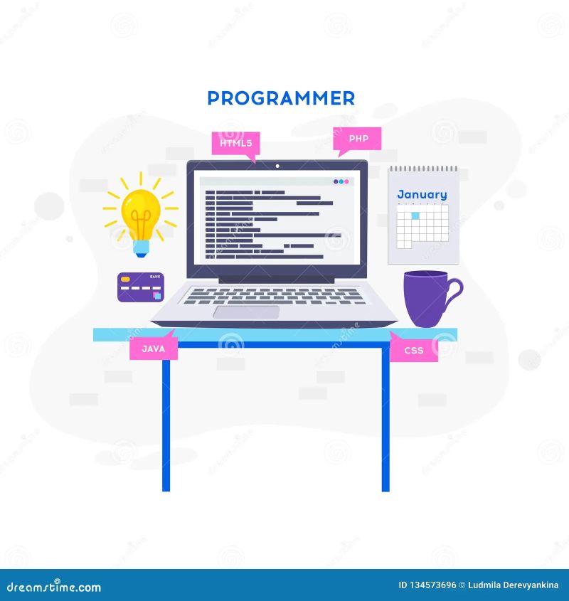 Workplace Programmer Coding Different Programming Languages Stock - Best Mountain Images in Ultra HD