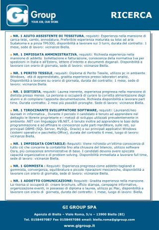 Ppt - Gi Group Spa Agenzia Di Biella – Viale Roma, 5/E – 13900 Biella (Bi) Powerpoint Presentation - Id:4545636 462_x_320_jpg