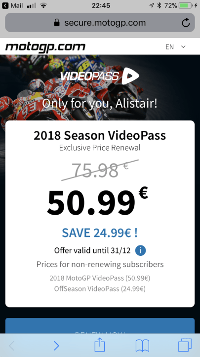 Motogp Videpass Renewal Page 1 Biker Banter Pistonheads