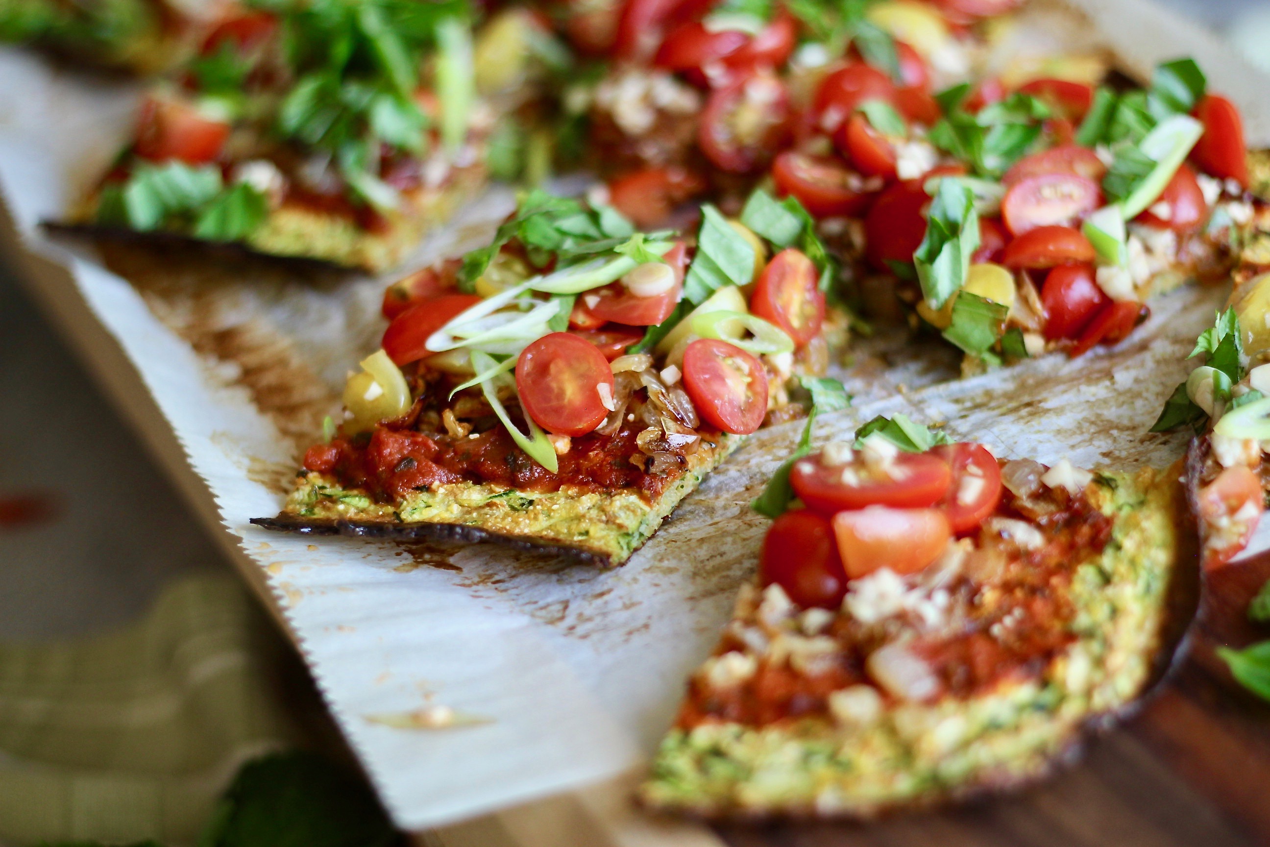 Zucchini Pizza Crust - Thyme for Honey