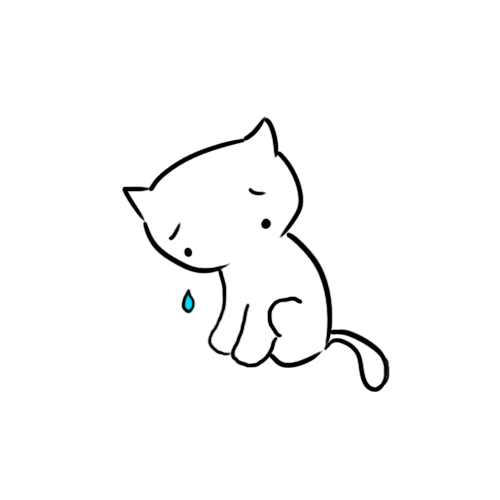грустный кот картинки нарисованные