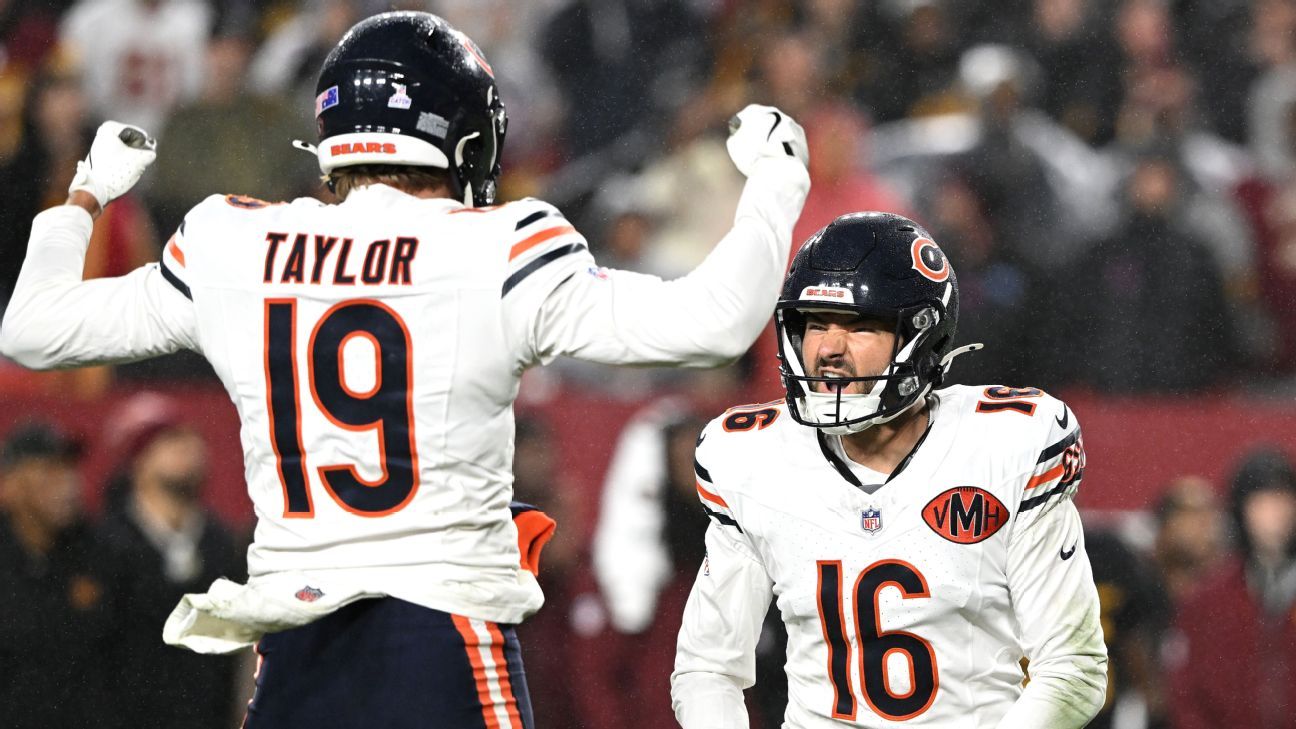 NFL: Sob muita chuva, Bears viram sobre Commanders com field goal no último segundo