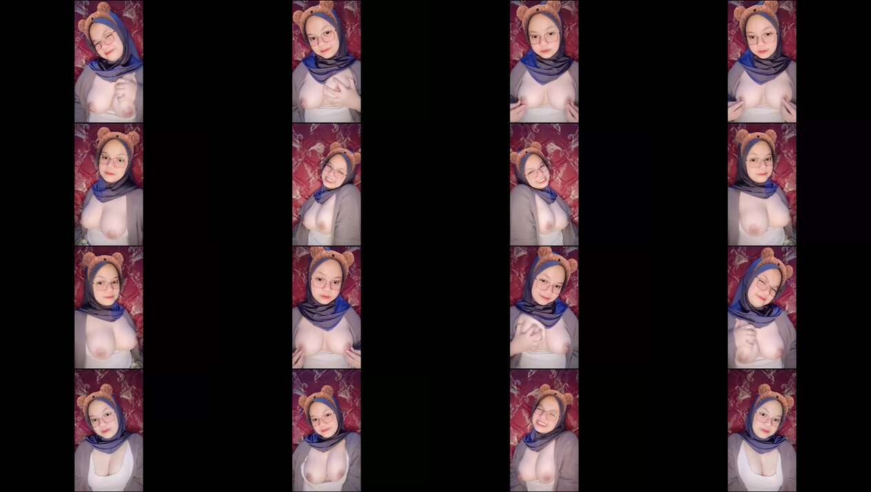 Jilbab Biru Berkacamata - Trim
