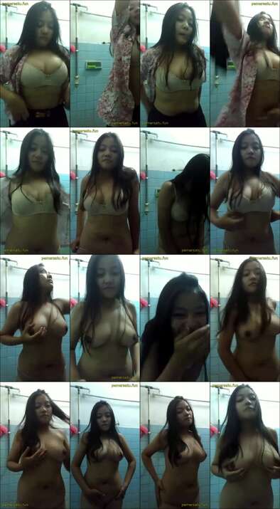 pulang sekolah kirim pap di kamar mandi toket kencang