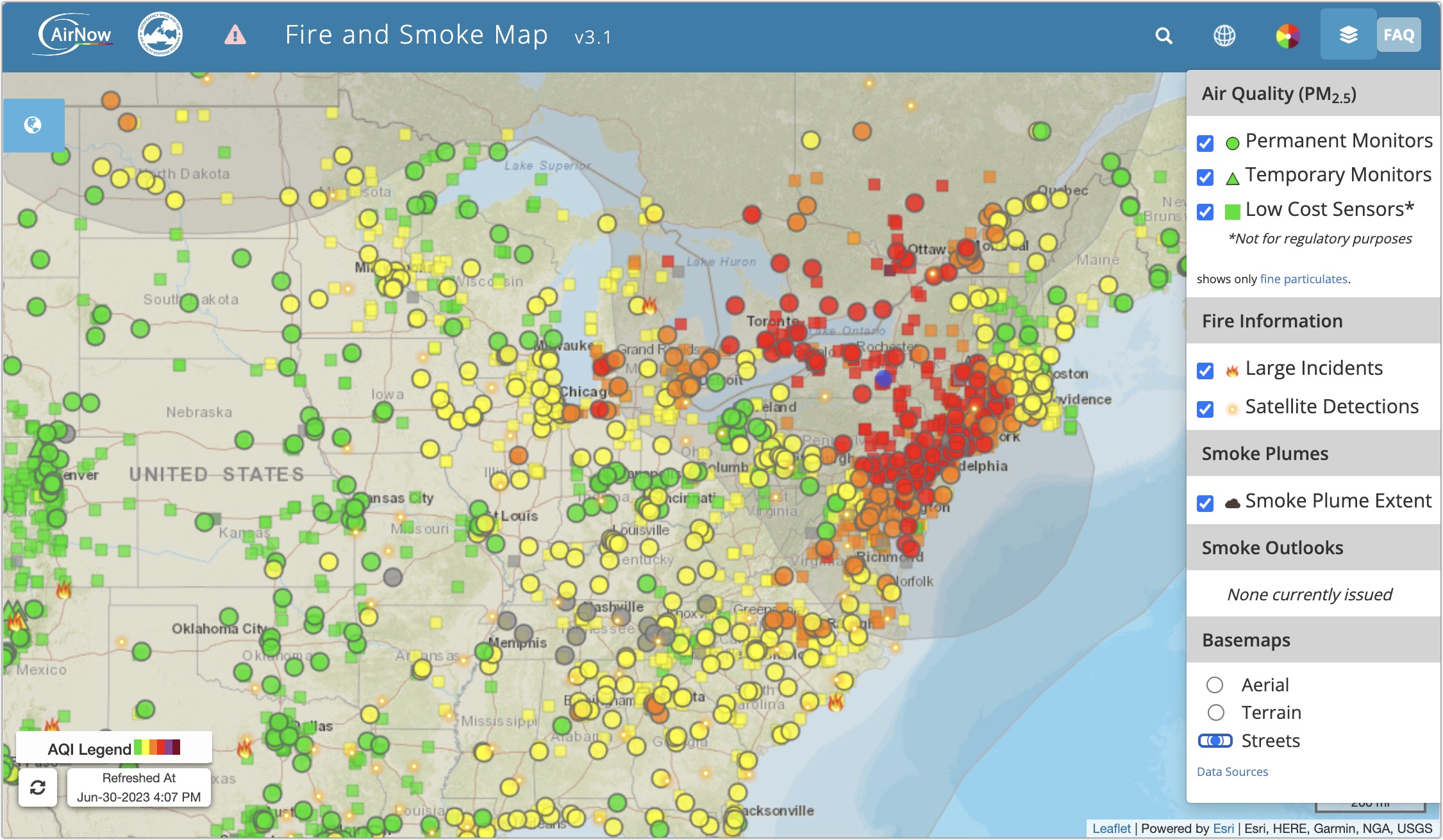Tracking Air Quality In A Wildfire Filled World TidBITS AirNow Fire Smoke Map 