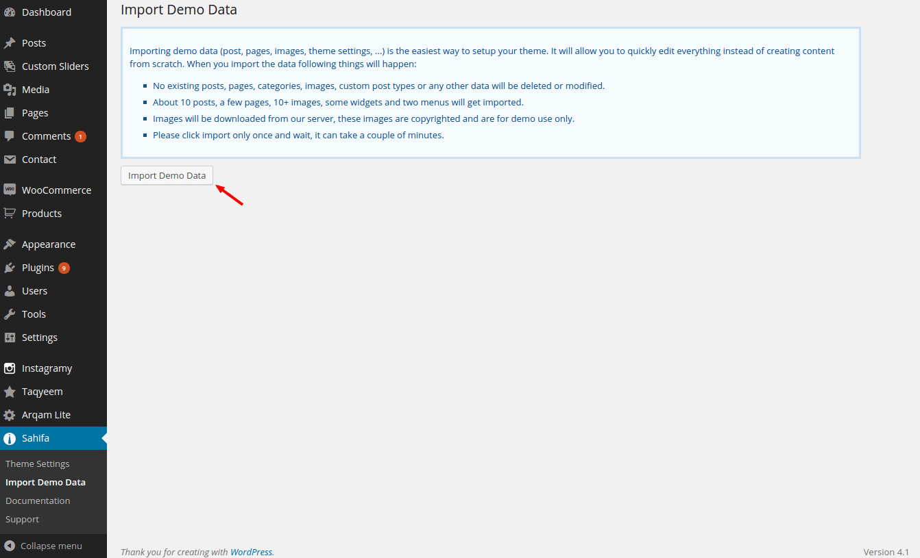 Download the theme archive (.zip) and . How to import Sahifa theme demo data ? - TieLabs