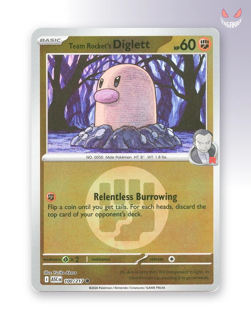 Team Rocket's Diglett 100 [Energy] [NM] - Ascended Heroes