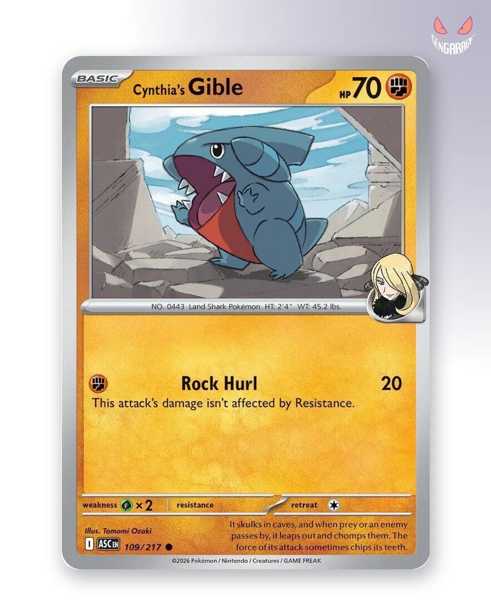 Cynthia's Gible 109 [NM] - Ascended Heroes