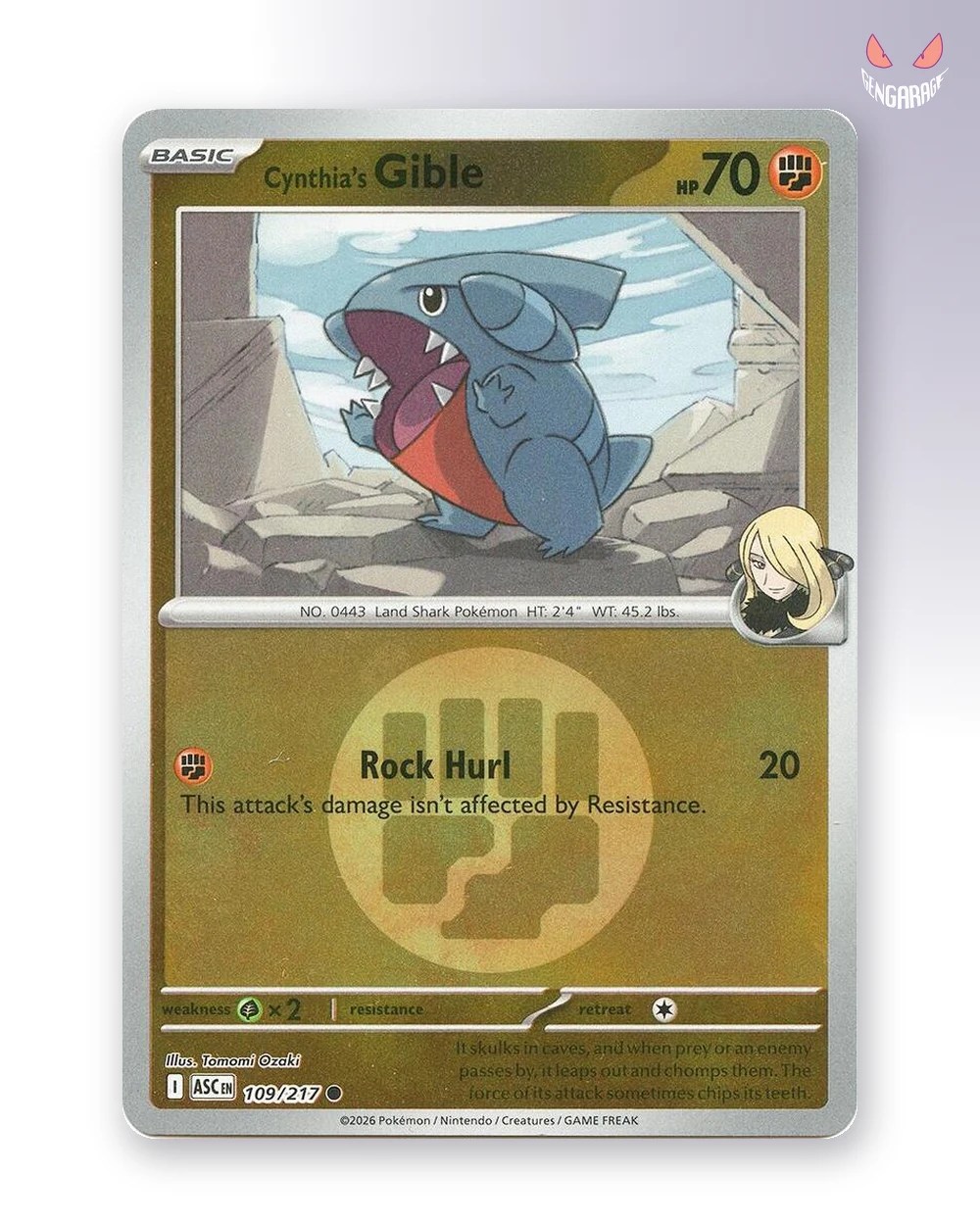 Cynthia's Gible 109 [Energy] [NM] - Ascended Heroes
