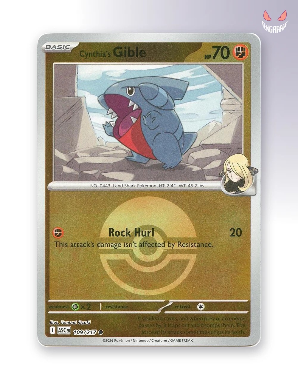 Cynthia's Gible 109 [Pokeball] [NM] - Ascended Heroes