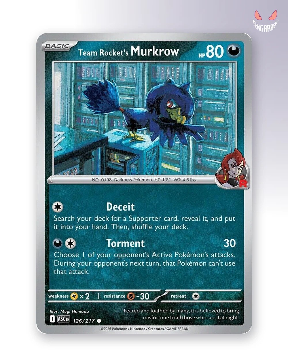 Team Rocket's Murkrow 126 [NM] - Ascended Heroes