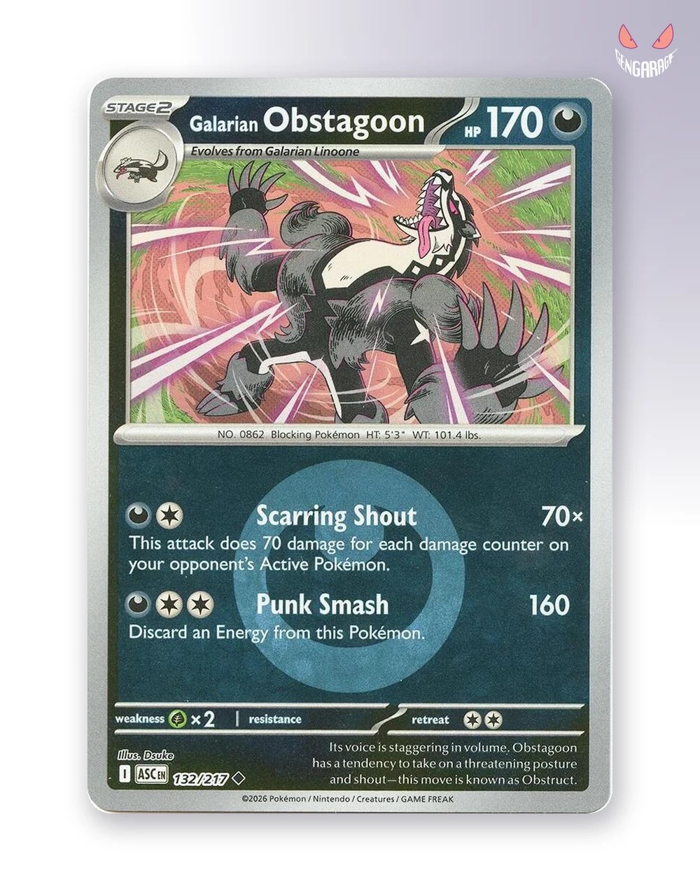 Galarian Obstagoon  132 [Energy] [NM] - Ascended Heroes