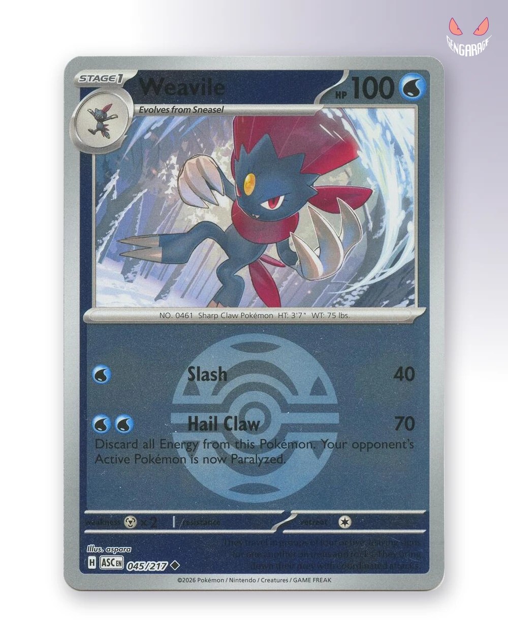 Weavile 45 [Dusk Ball] [NM] - Ascended Heroes