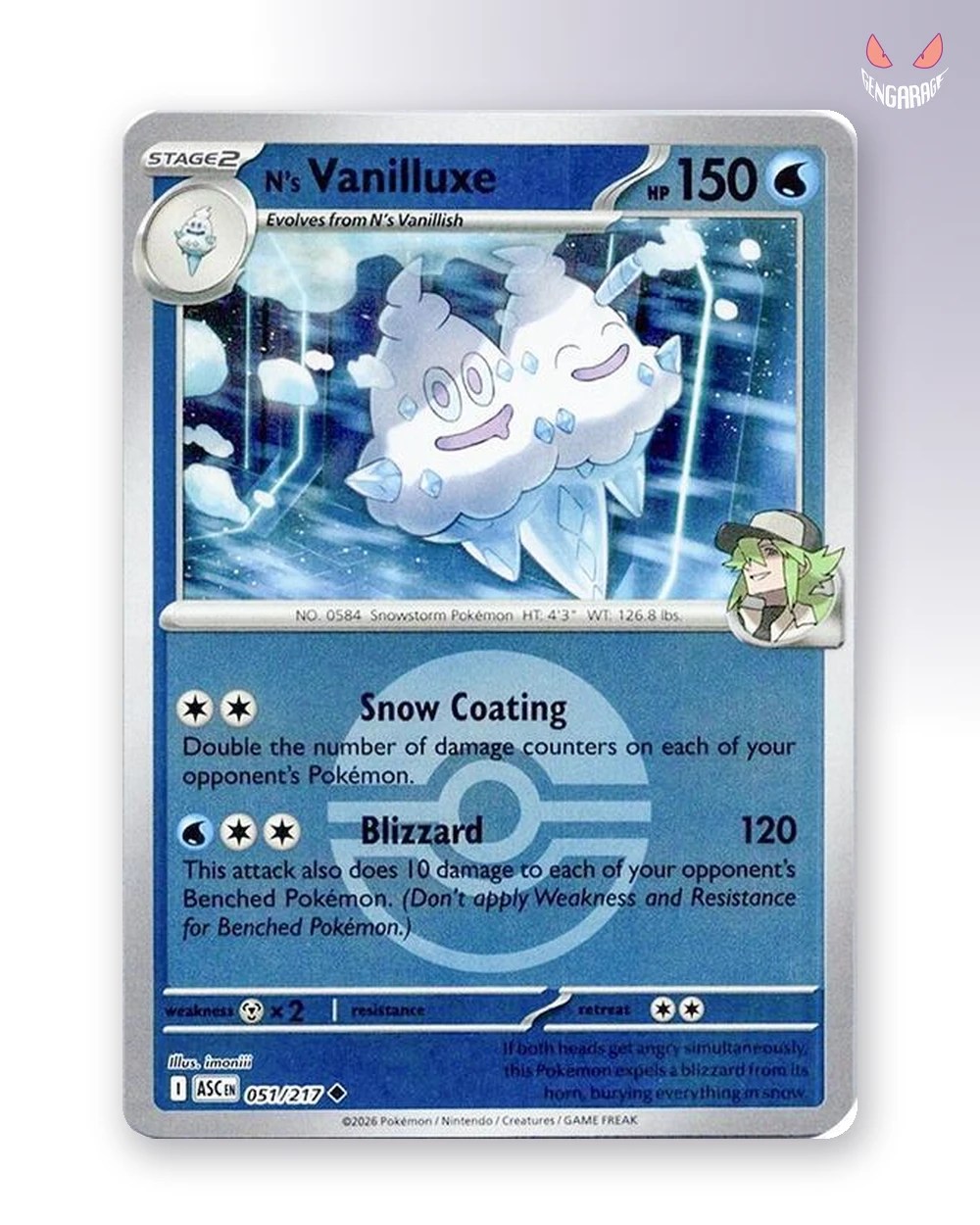 N's Vanilluxe 51 [Pokeball] [NM] - Ascended Heroes