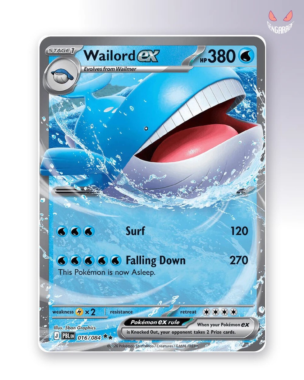 Wailord ex 16 [H] [NM] - Pitch Black