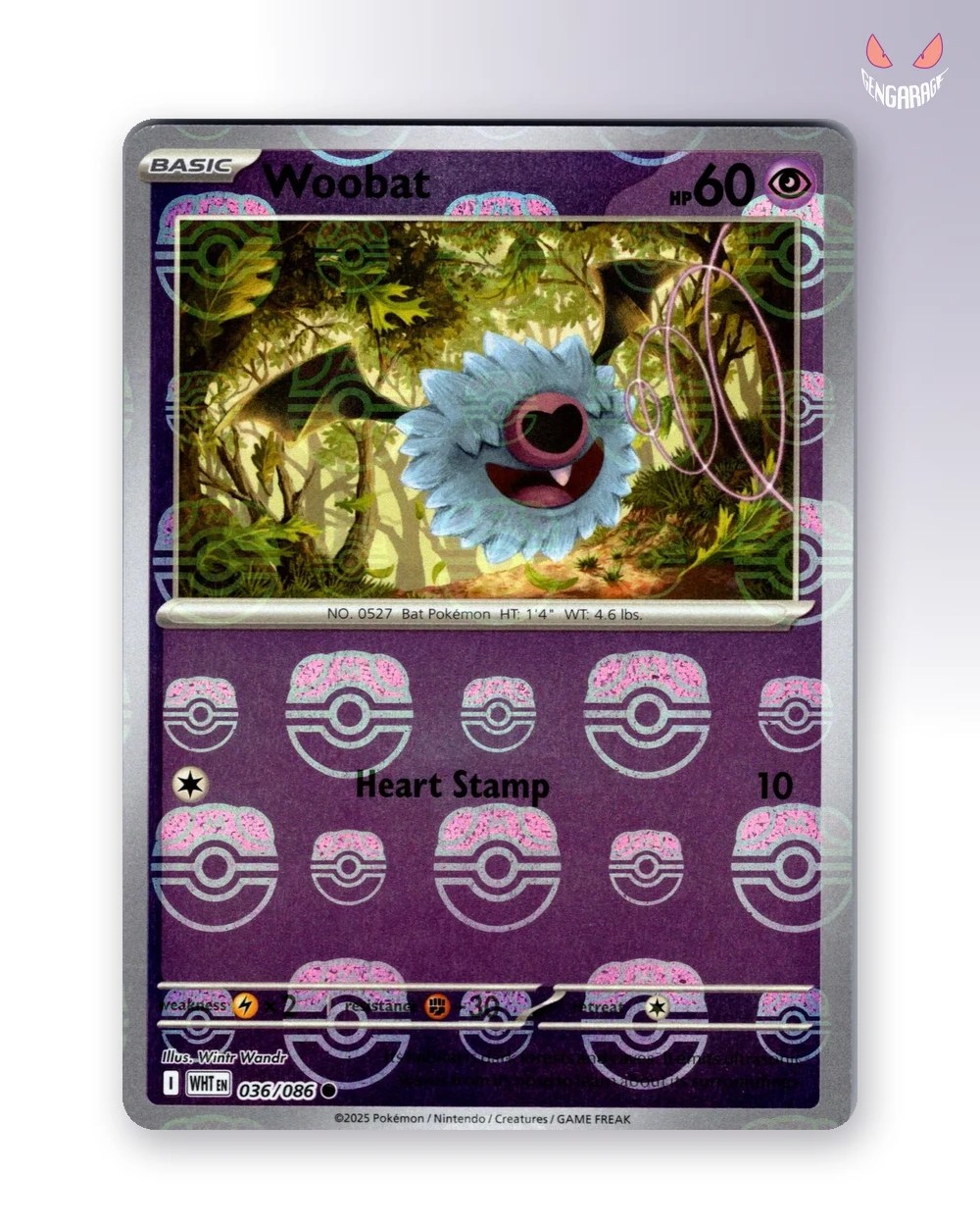 Woobat 36 [Pokeball] [NM] - White Flare