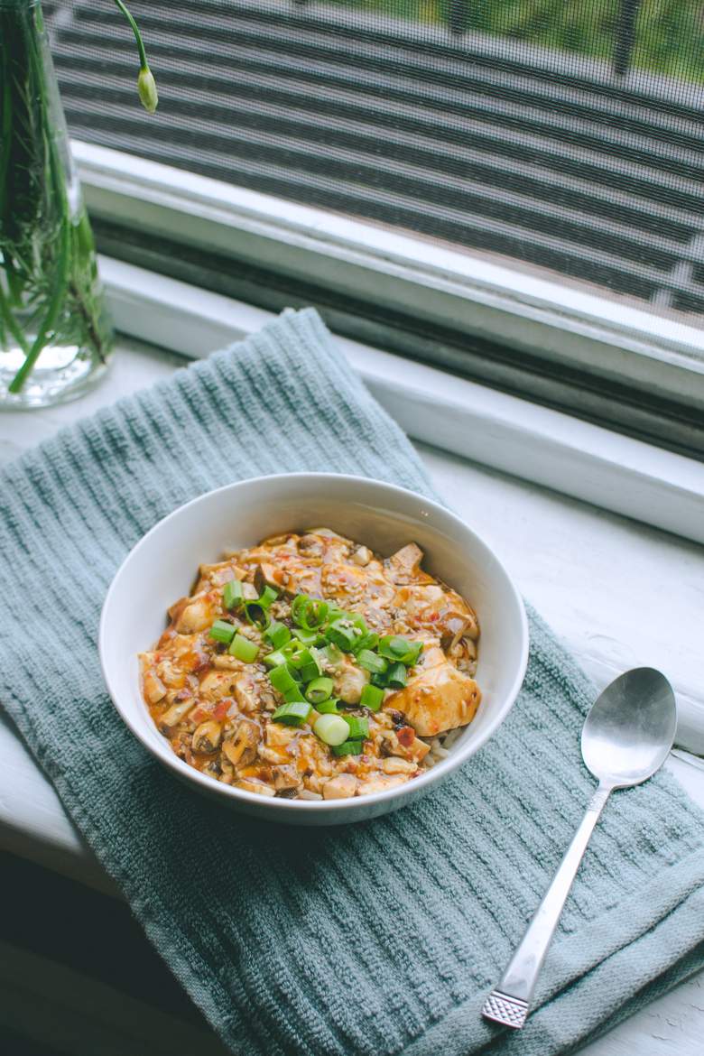 Mushroom Mapo Tofu Recipe | TiffanyBee.com