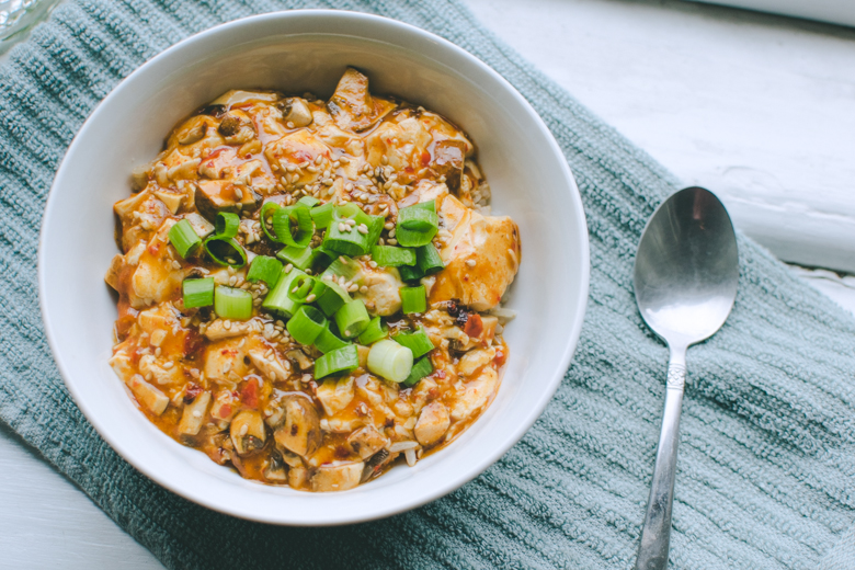 Mushroom Mapo Tofu Recipe | TiffanyBee.com