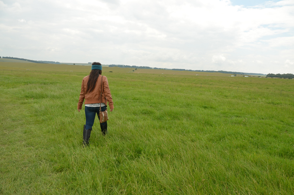 Olivia walking around in the fields. So gorgeous.