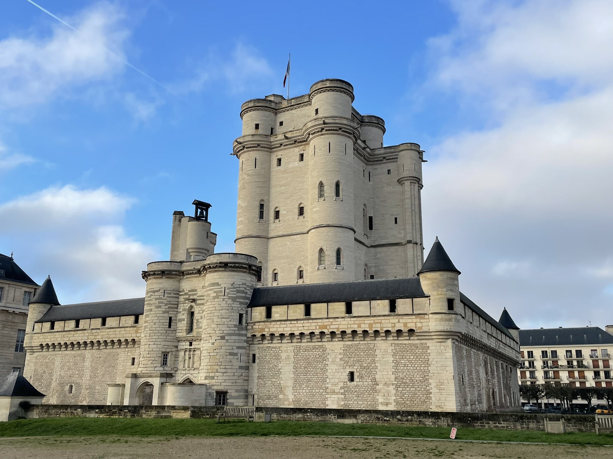 medieval castle tower surrounded by protective walls