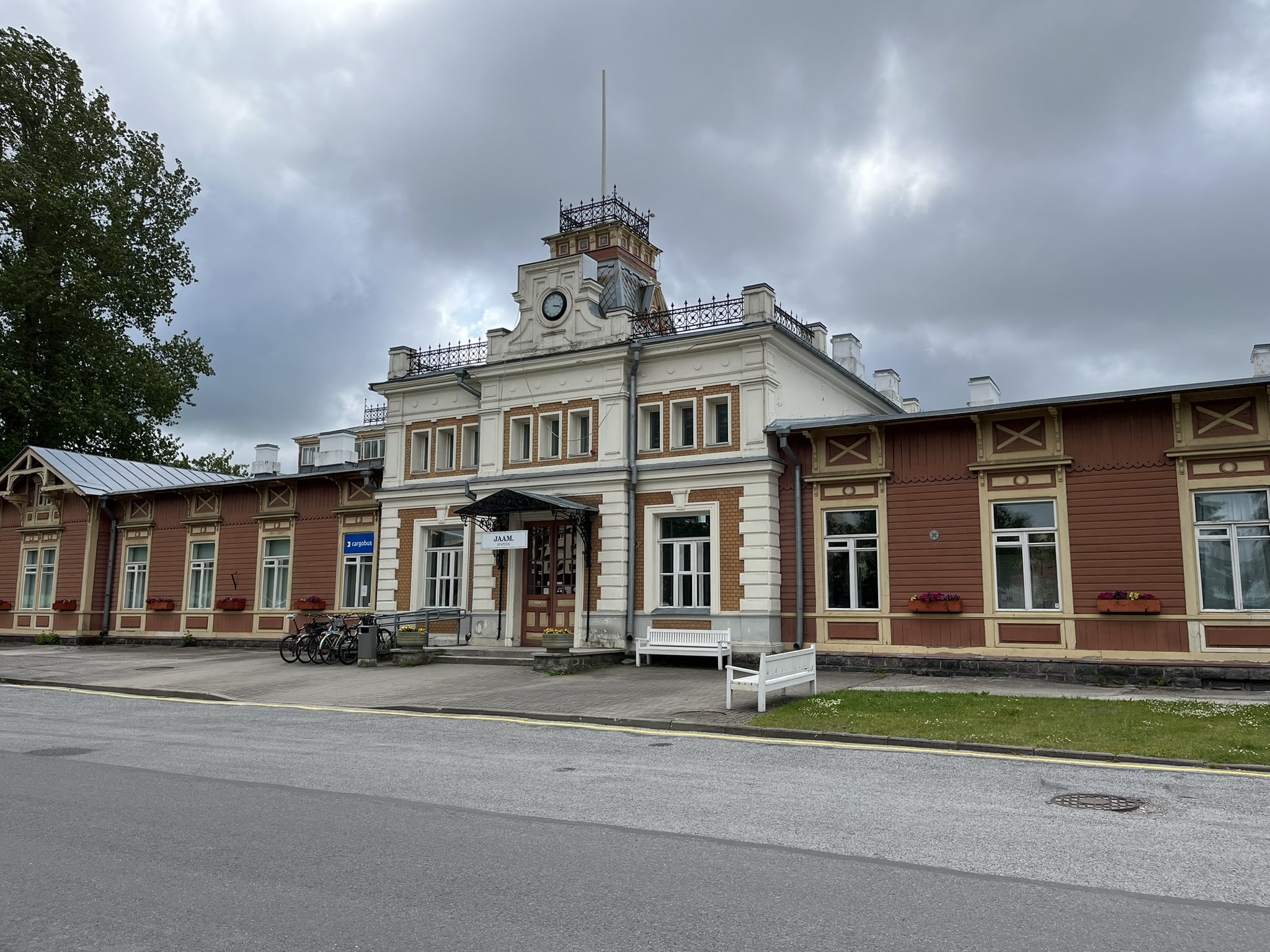 19th century wooden train station building