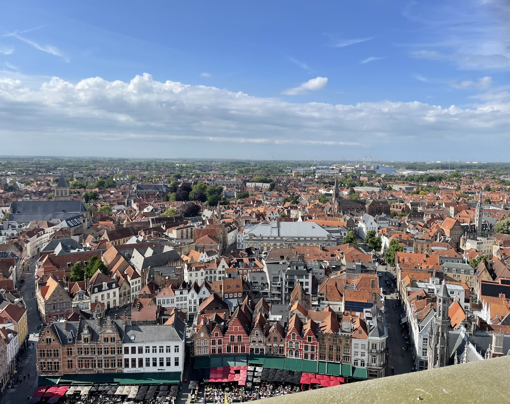 view from high above of medieval square