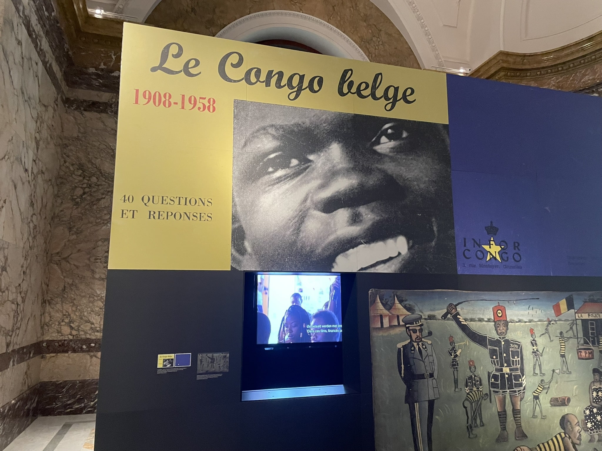 Display headlined "La Congo Belge 1908-1958: 40 questions and responses"