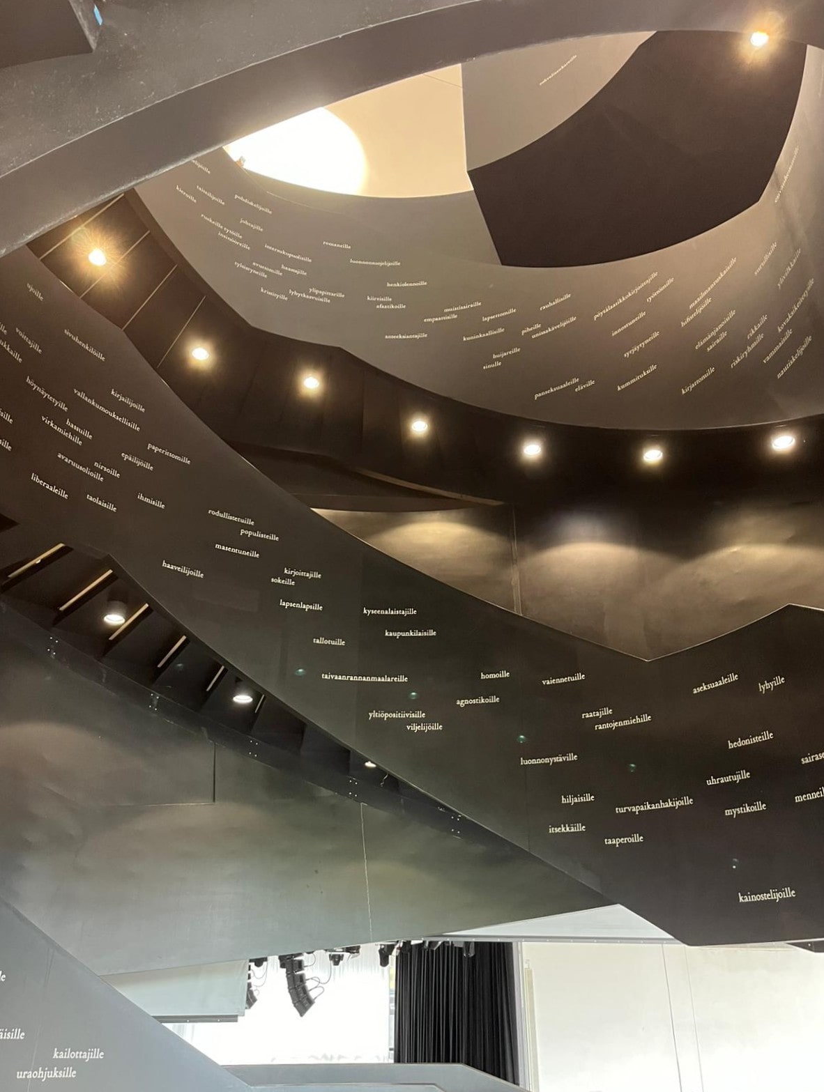 winding black staircase