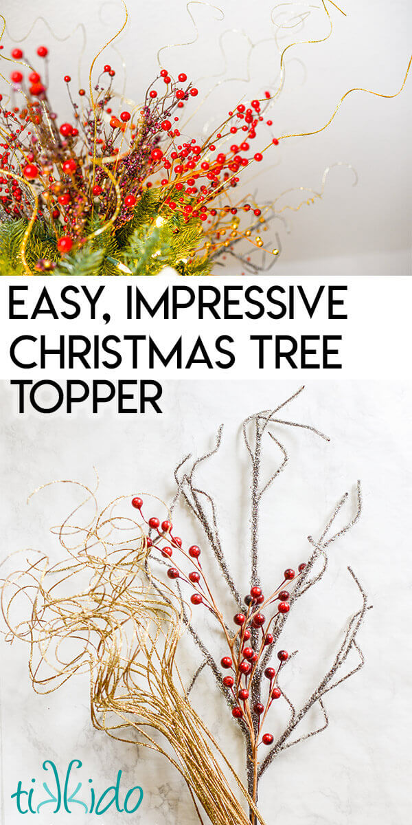 Easy, dramatic, diy christmas tree topper