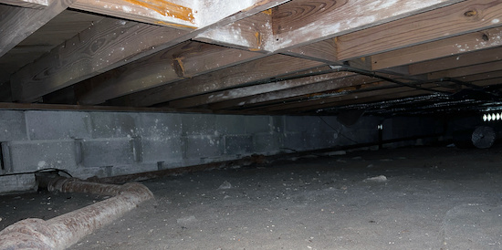 Moisture under home possible cause for subfloor damage