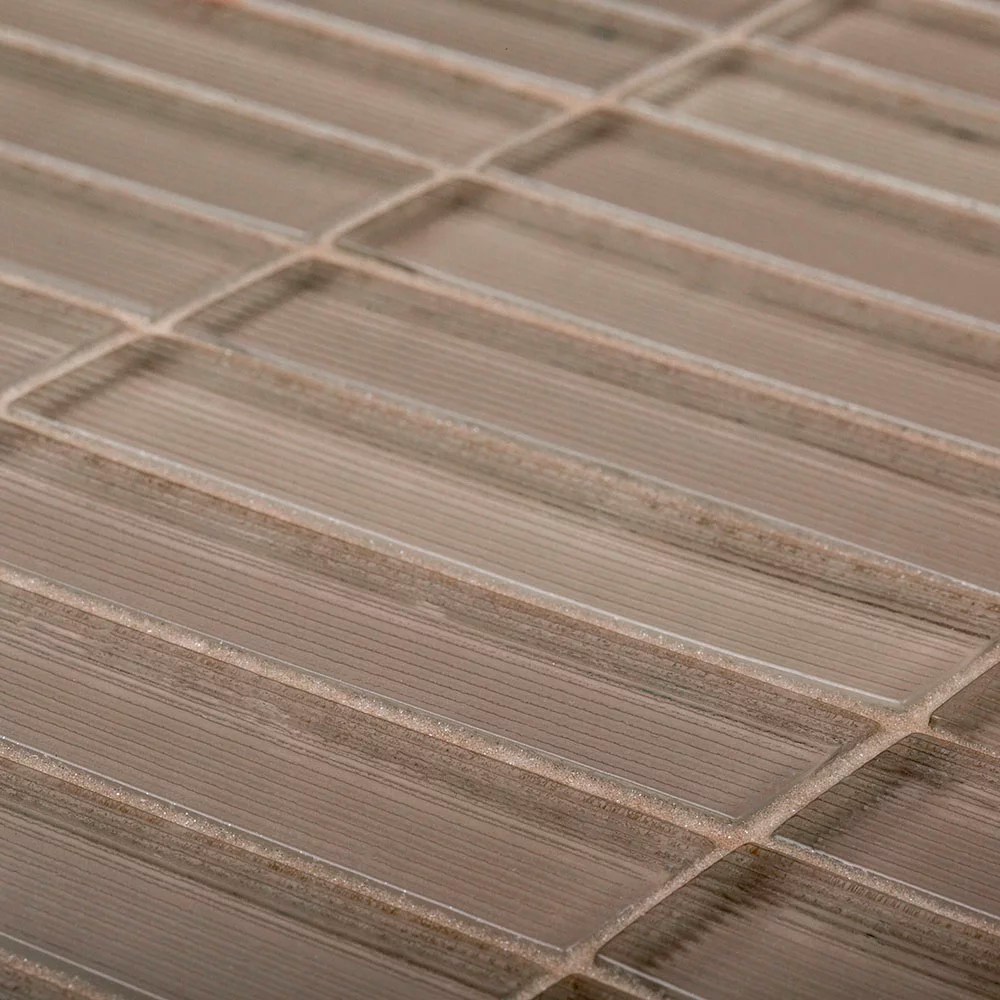 Jeffrey Court Elegant Tones Hue Stack Mosaic in Twine installed