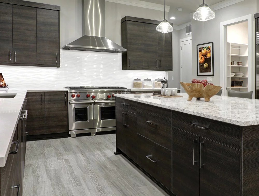 Linea Oblique Glossy White Wall Tile installed as a backsplash