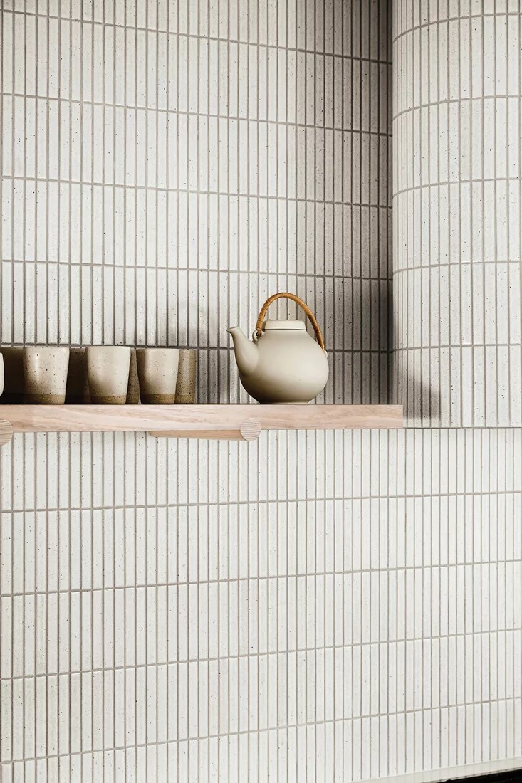 Kit Kat Porcelain Tiles Installed on a Wall