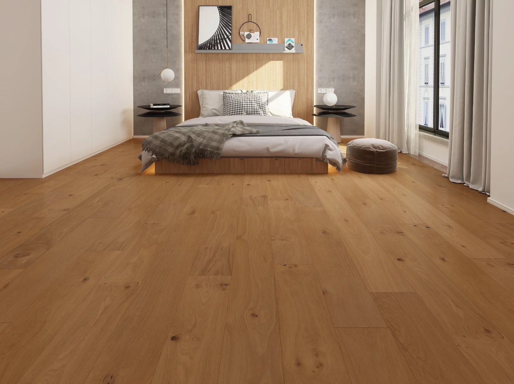 Nouveau 8 European Oak Hardwood Flooring Installed in a modern home