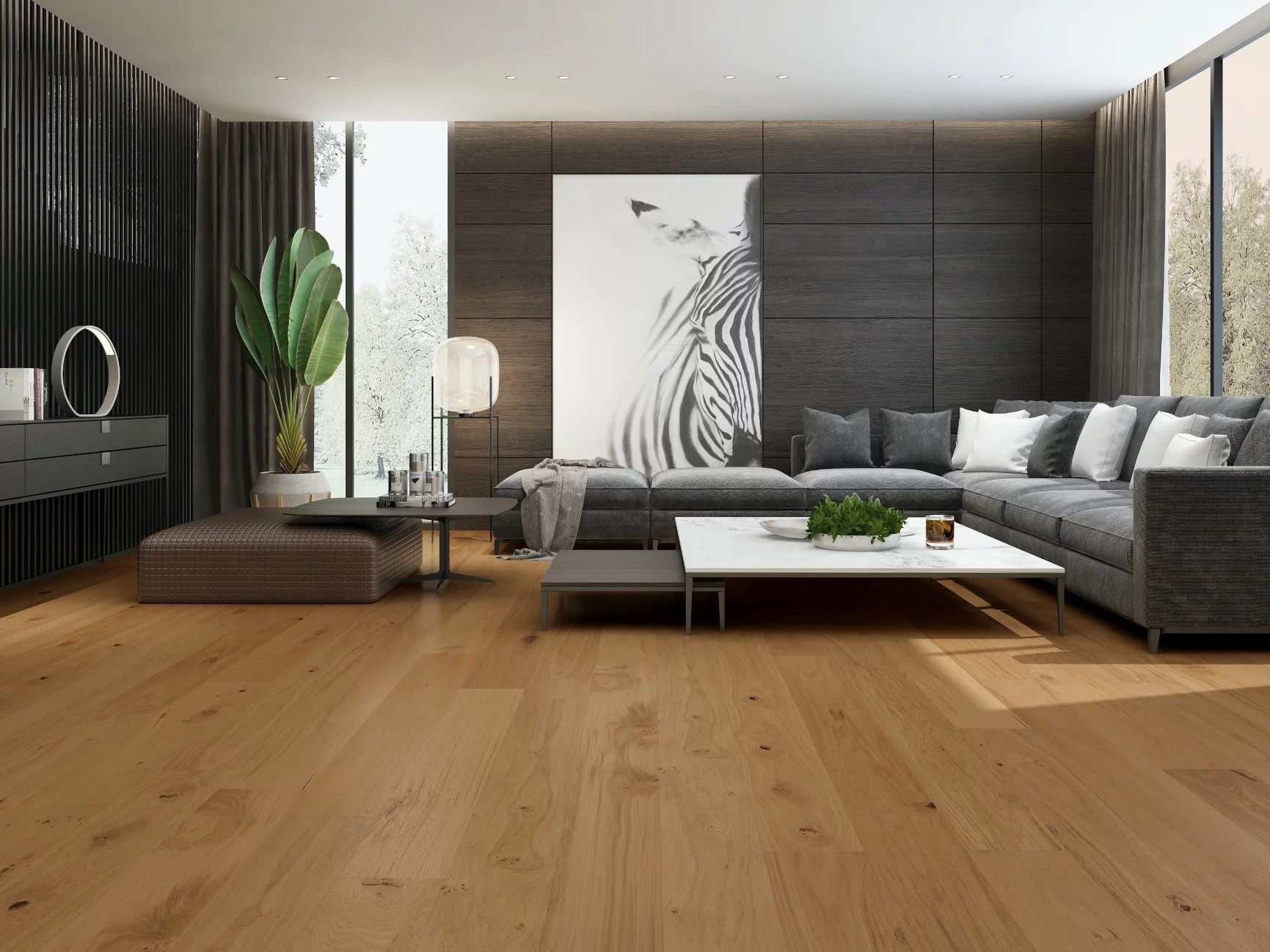 Nouveau 8 European Oak Hardwood Flooring Installed in a modern home