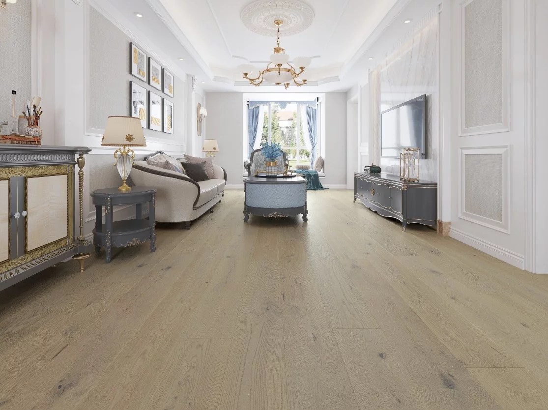 Nouveau 7 Prelude European Oak Hardwood Flooring Installed in a modern home