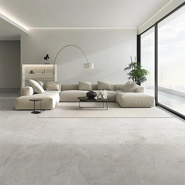 Castletown Linen Porcelain Tile Installed in a Living Room