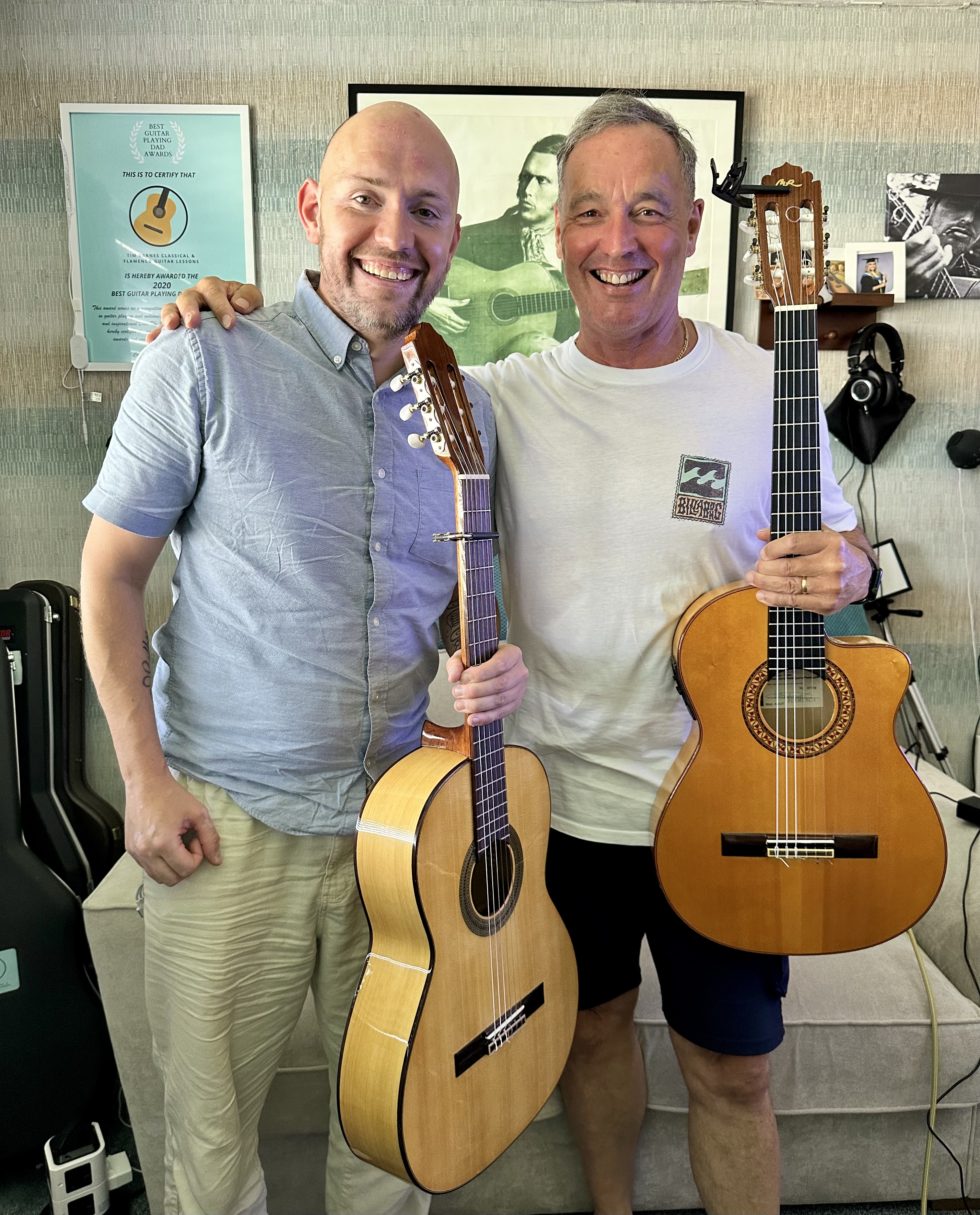 online student Rob, visits my guitar studio