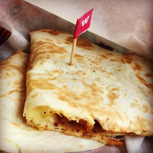Quesadillas Large toasted tortilla oozing with melting mozzarella and classic Mexican ingredients. British chorizo, made to our own special recipe, with diced sauteéd potatoes and fresh thyme.