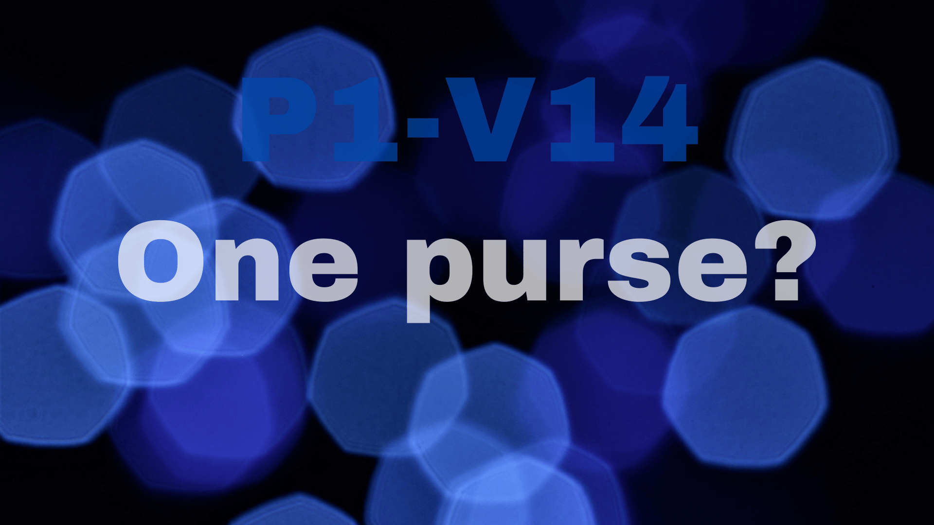 We shall all have one purse | P1-V14