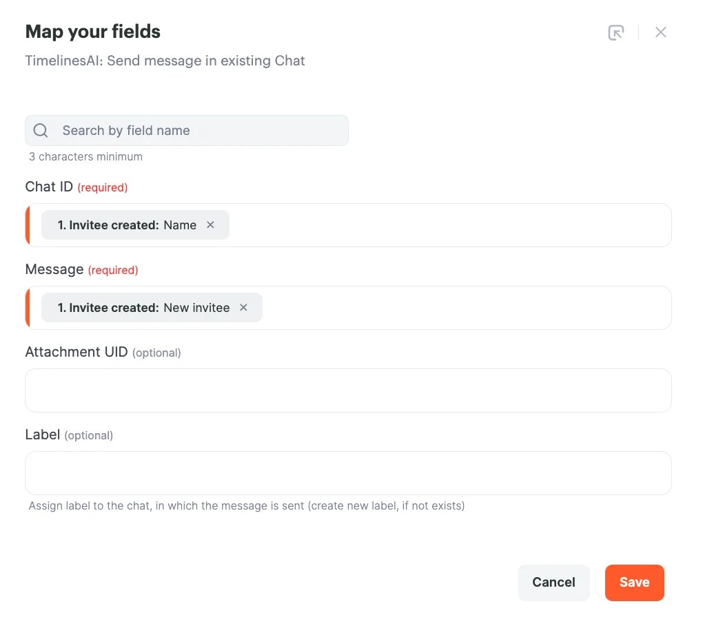 Map your field - workflow builder
