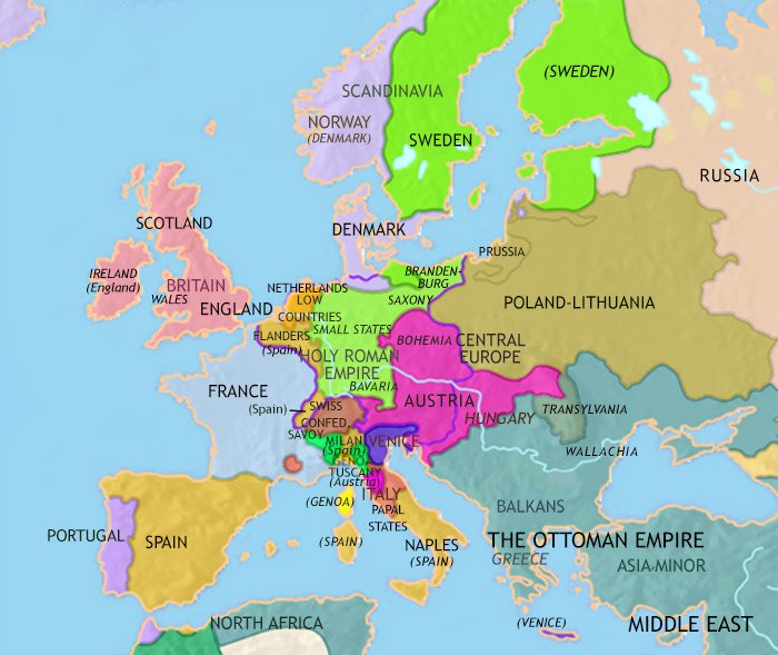 Map of europe in 30 bce: roman empire founded
