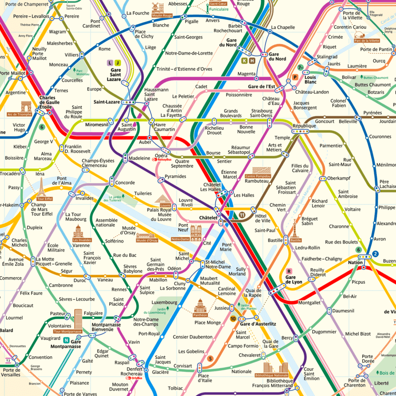 Detail of Paris Subway Map 2024