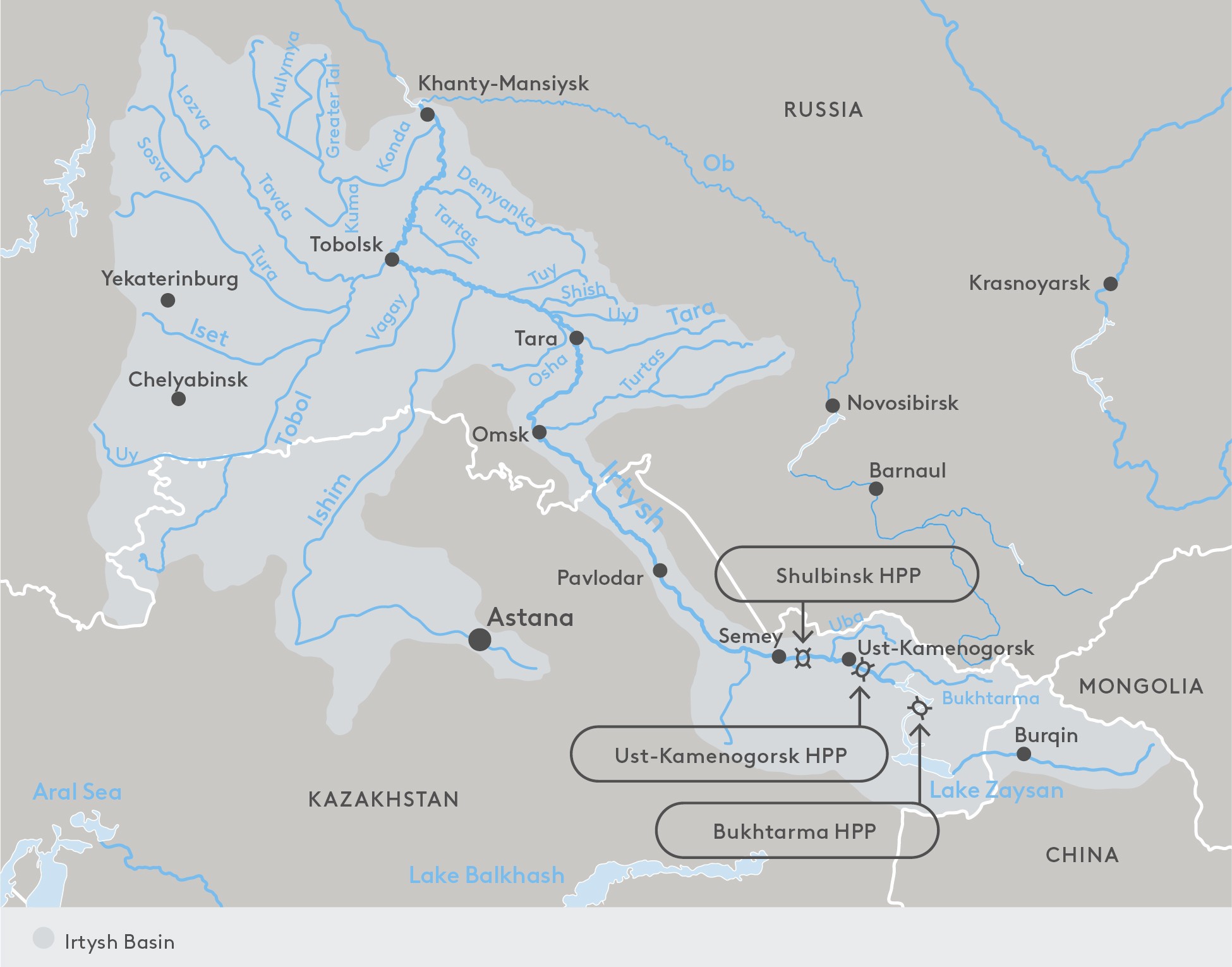 Report Addresses Cross Border Challenges In Irtysh River Basin The Irtysh Map ENG 