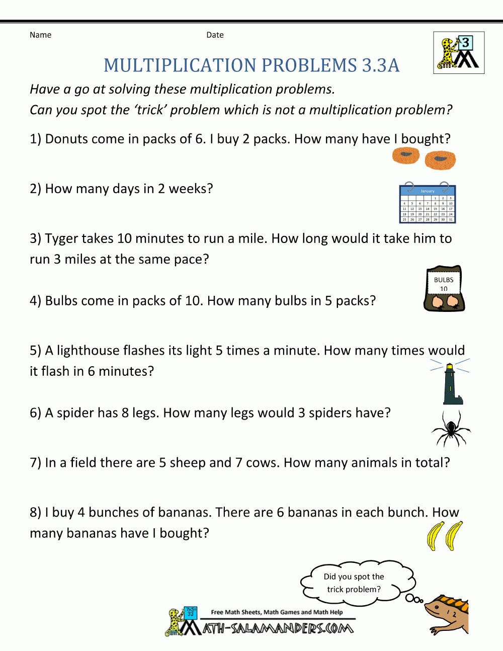 basic multiplication word problems worksheets times