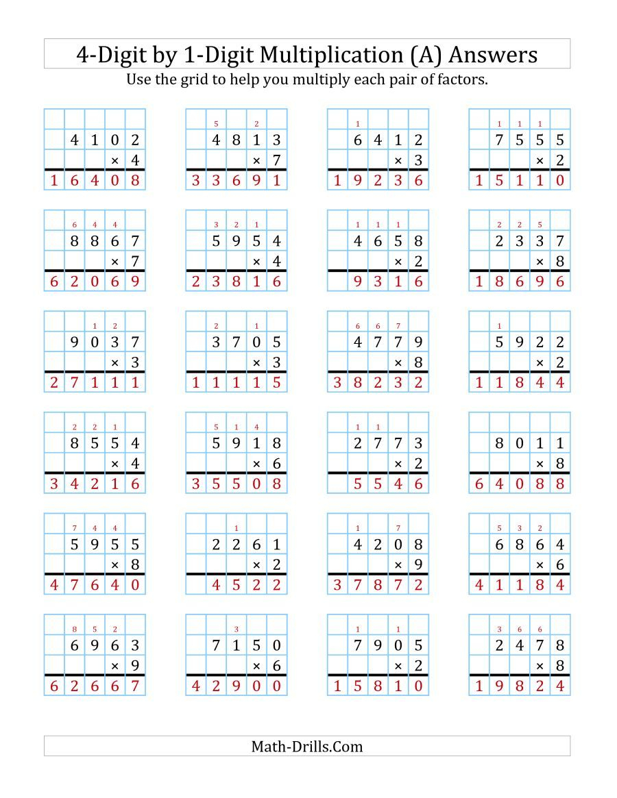 2 digit by 2 digit multiplication worksheets with grids pdf times